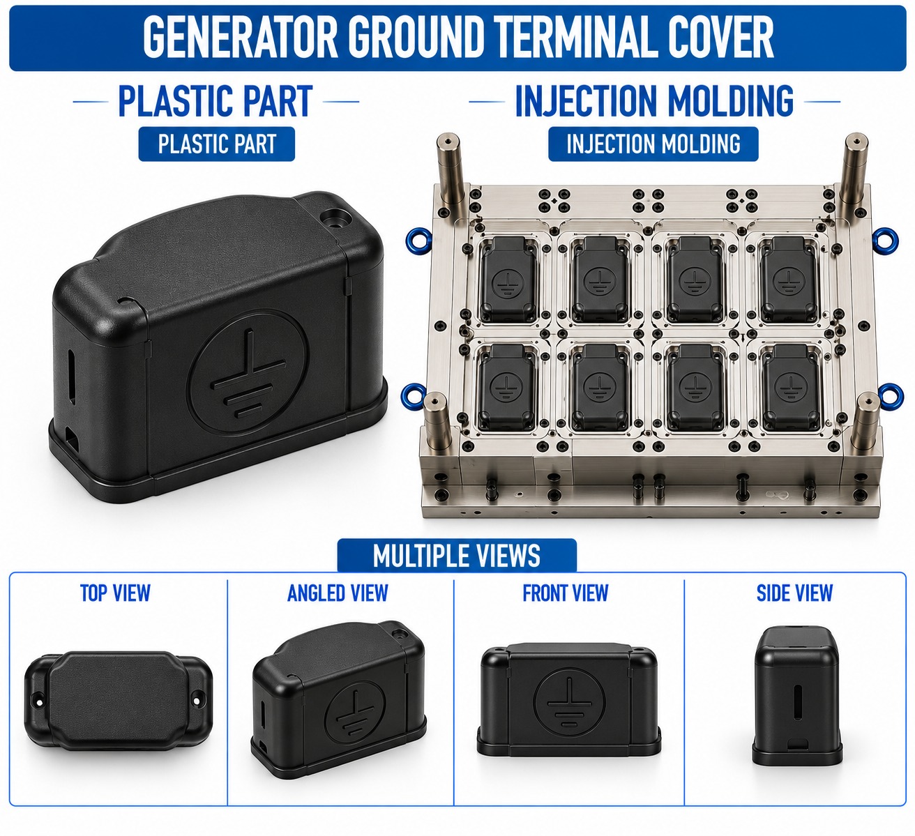 Generator Plastic Ground Terminal Cover Mould and Moulding Service